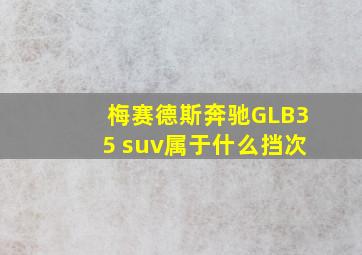 梅赛德斯奔驰GLB35 suv属于什么挡次